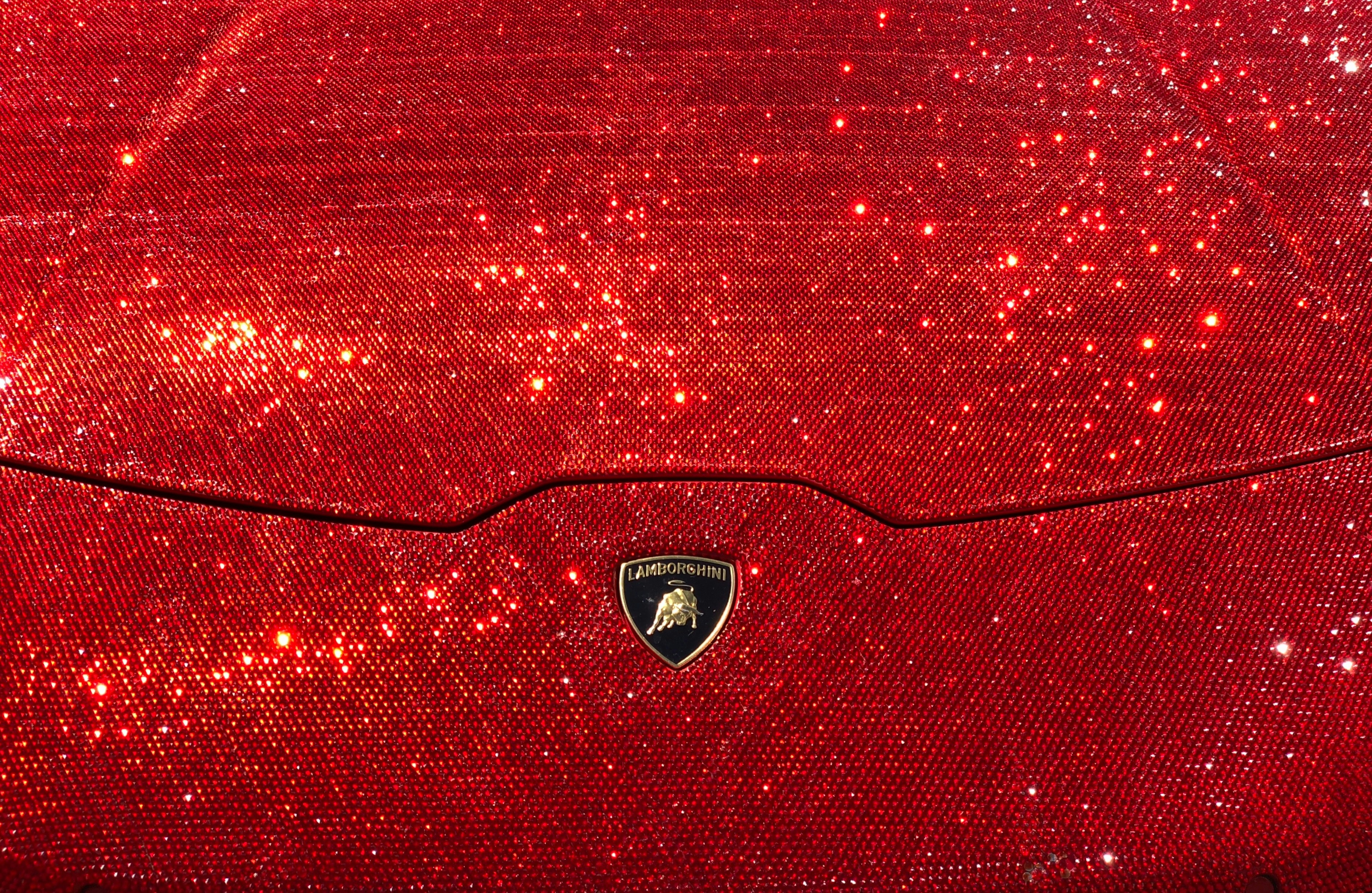 A Huracan covered in over 1,000,000 Swarovski crystals, parked in Chelsea