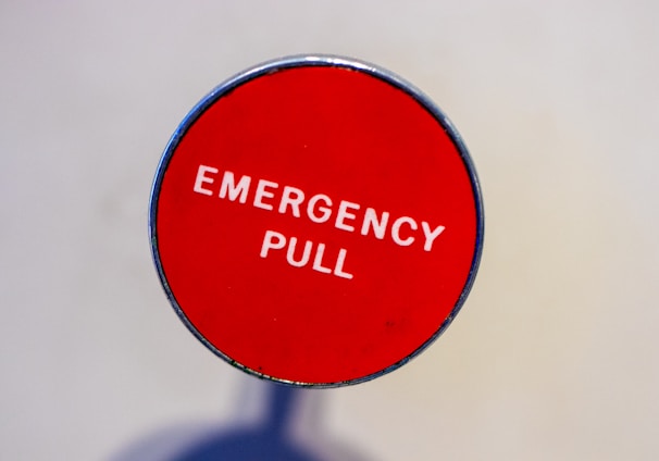 red Emergency Pull lever