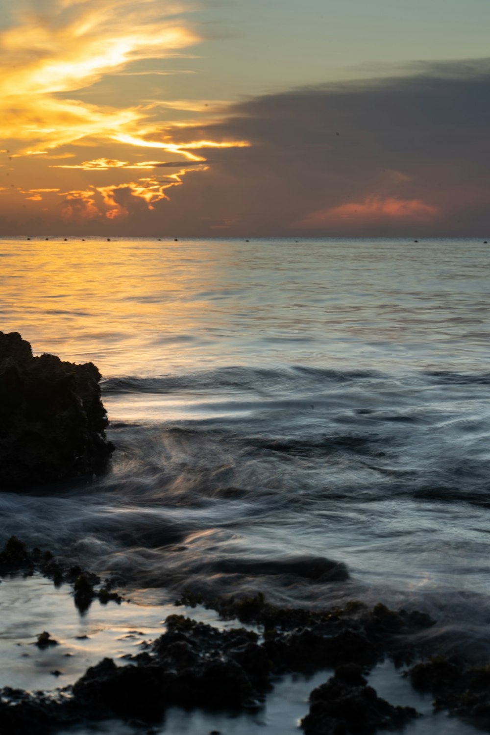 ocean under cloudy sky