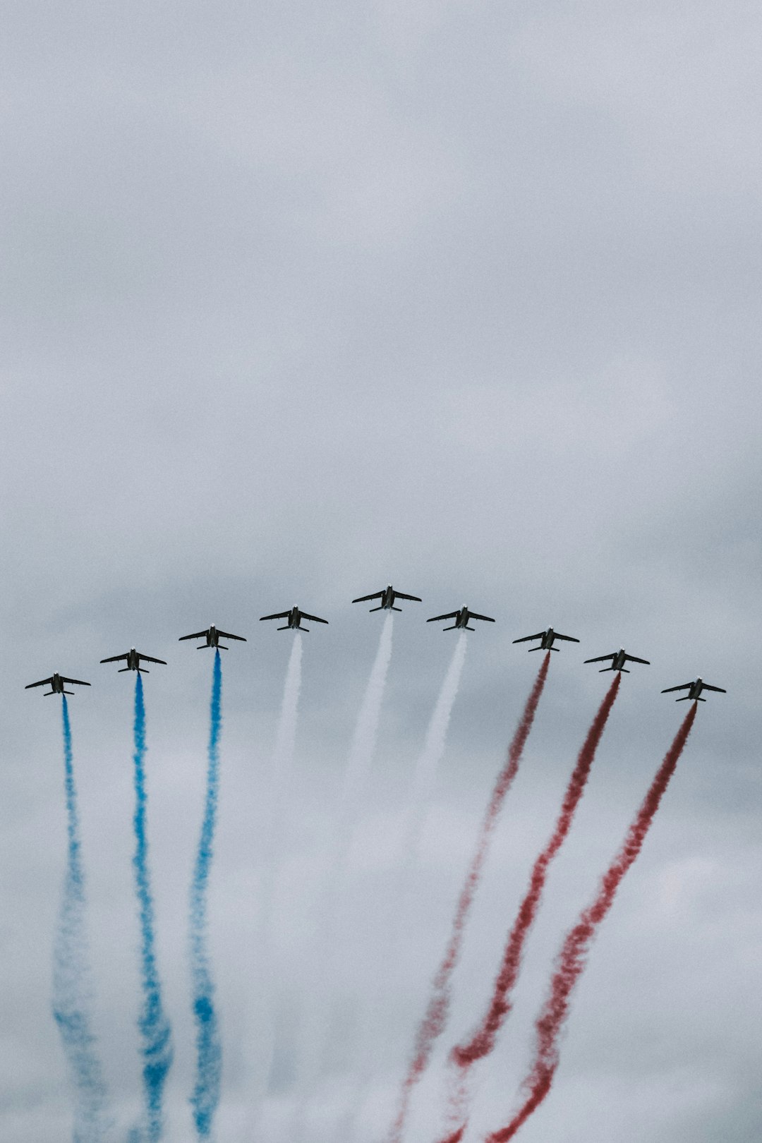 nine plane doing air show