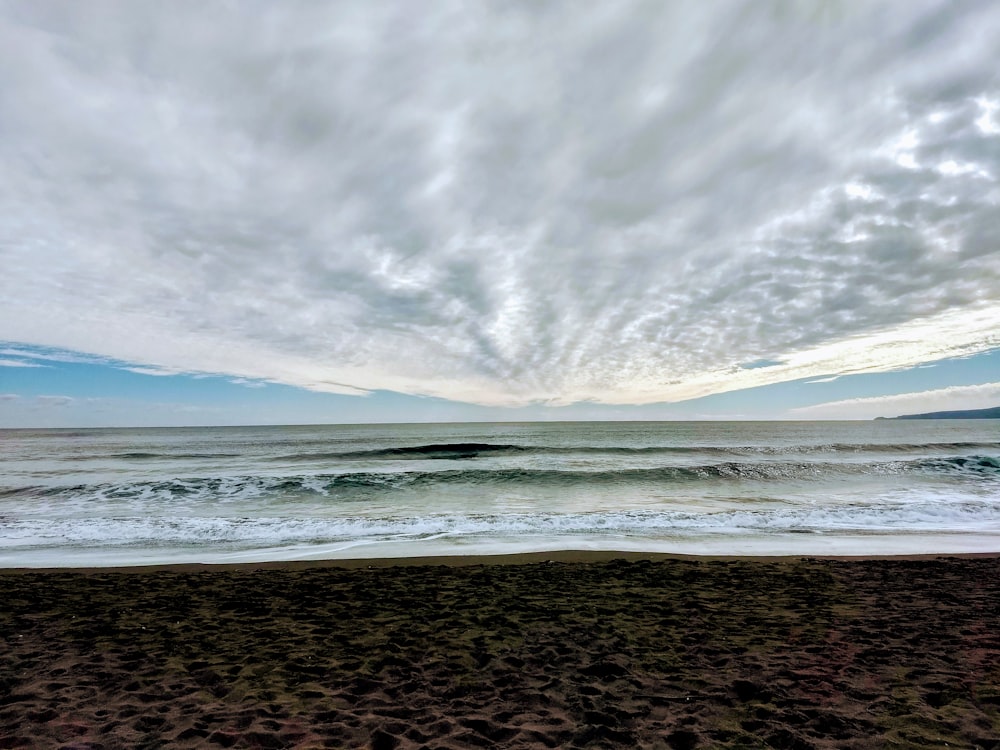 seashore at cloudy sky