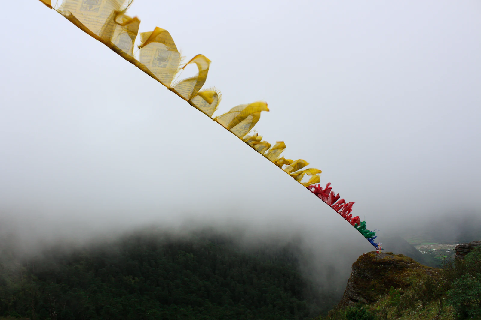Prayer flags on a Himalayan pass