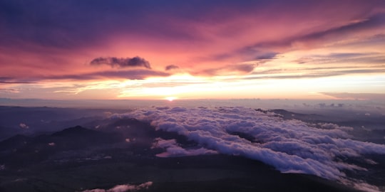 bird's eye view of clouds in Mount Fuji Japan