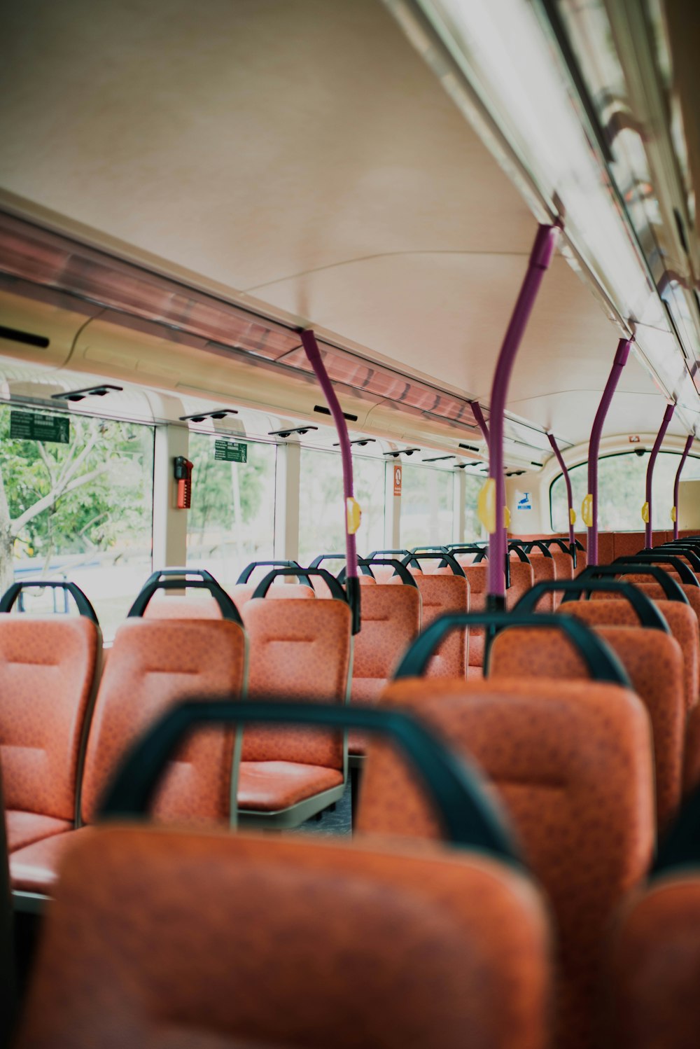 cadeiras de ônibus acolchoadas marrom