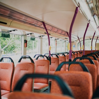 Empty seats on a public bus