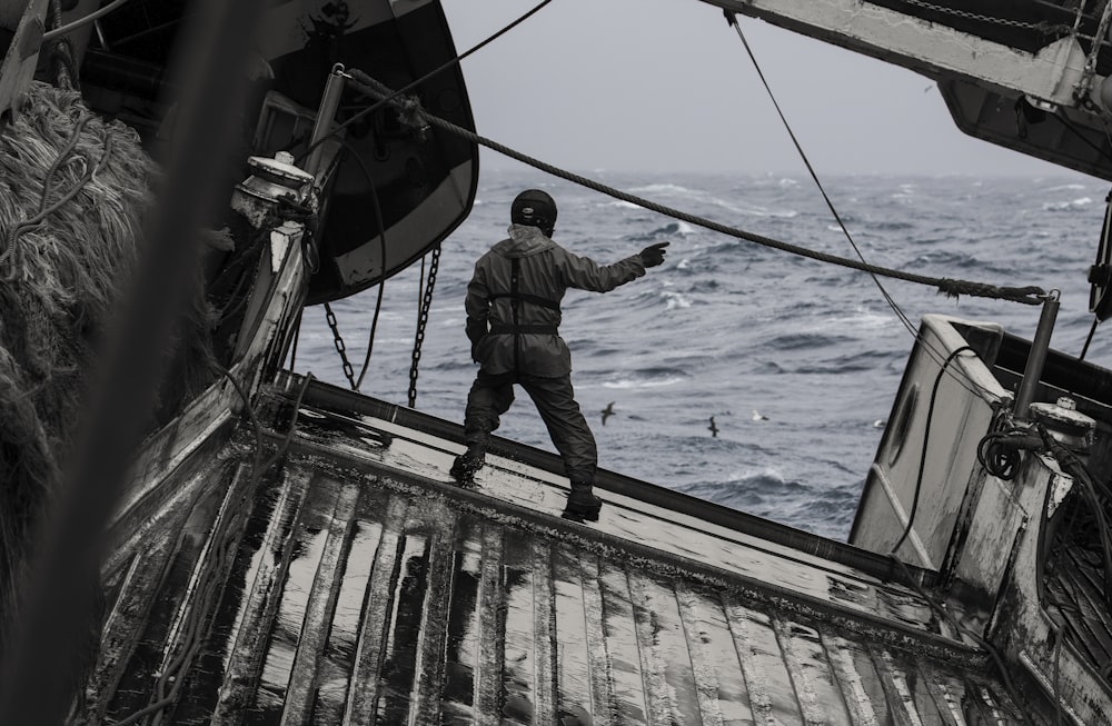 man on fishing vessel