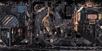 Night view of illuminated buildings highlighting modern urban living spaces