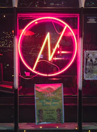 red neon lighted signage