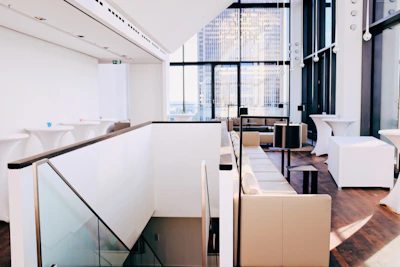 Interior view of a stylishly arranged commercial space with modern decor.