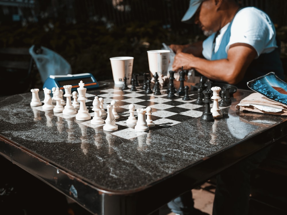 man playing chess