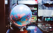 globe desk on table
