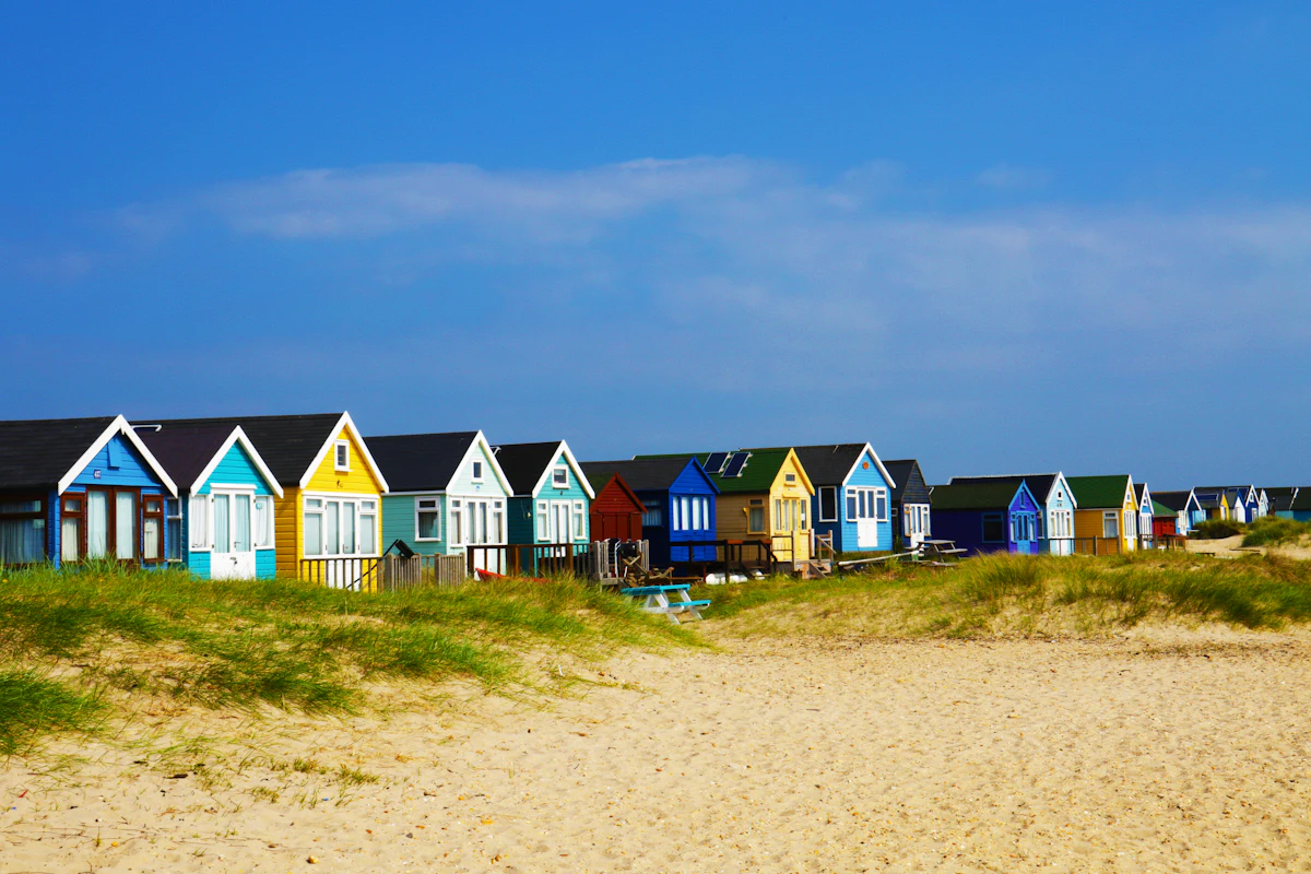 Beach huts on the Sussex coast