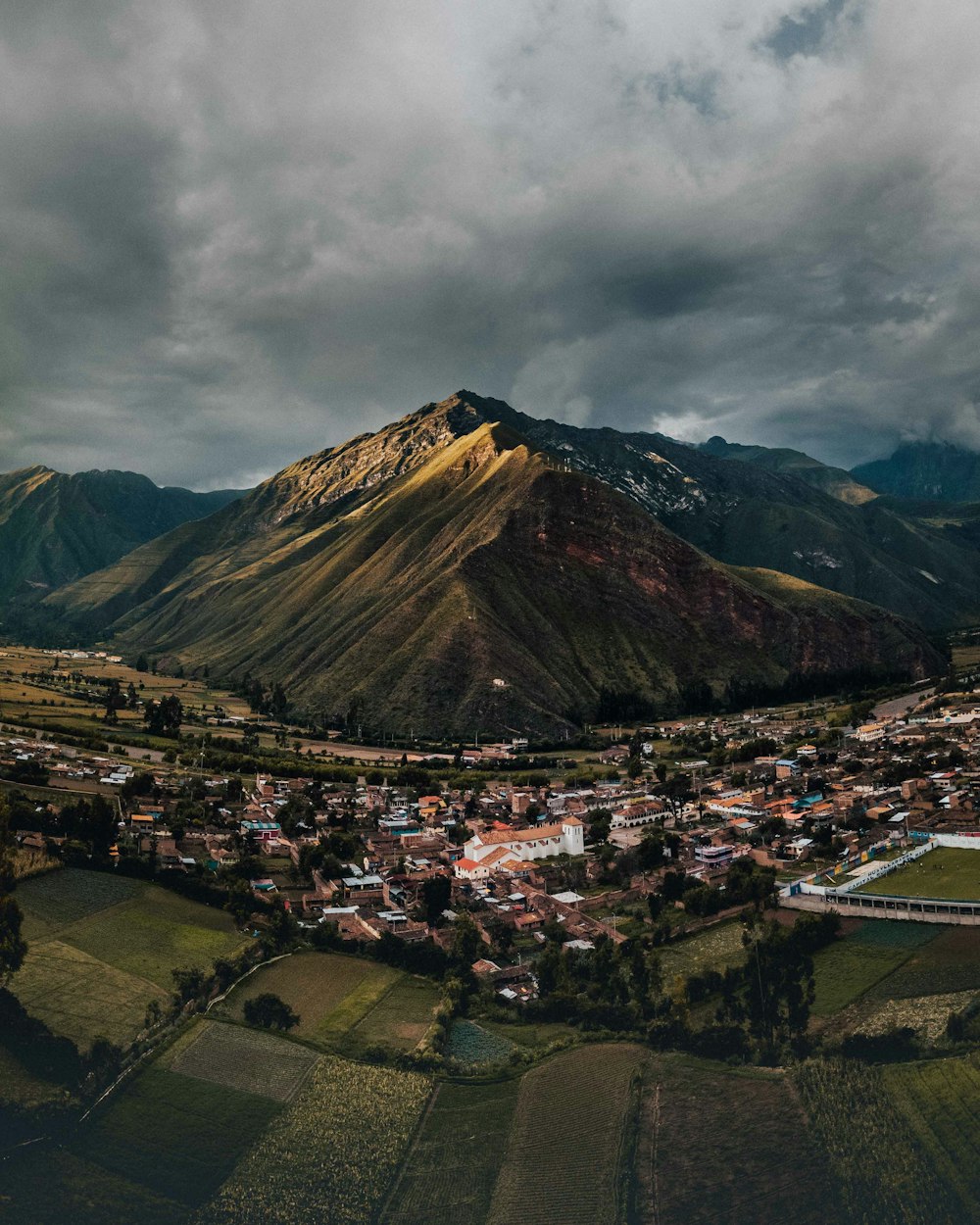 buildings near mountains