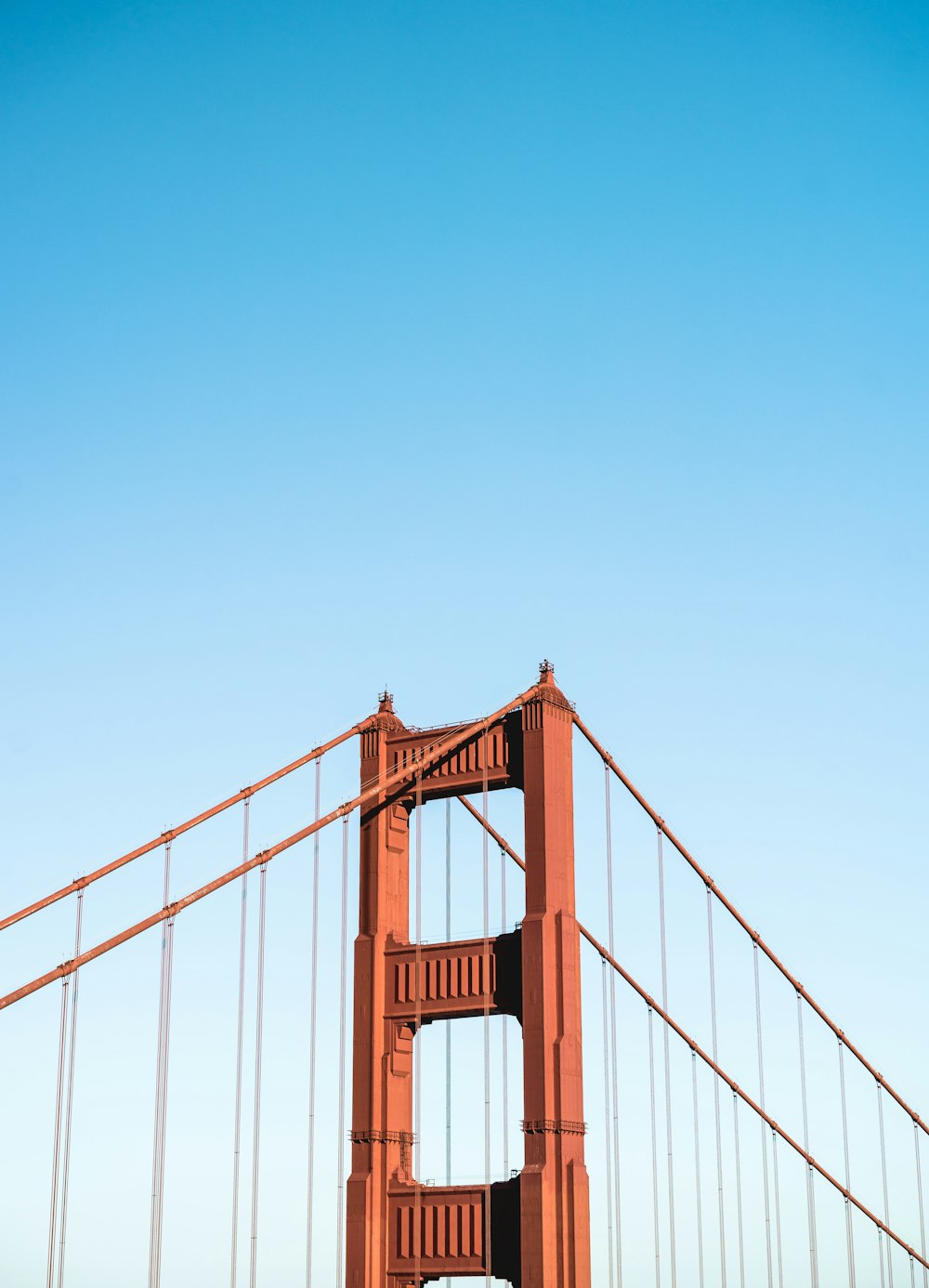 Golden Gate Bridge of San Francisco under calm blue sky