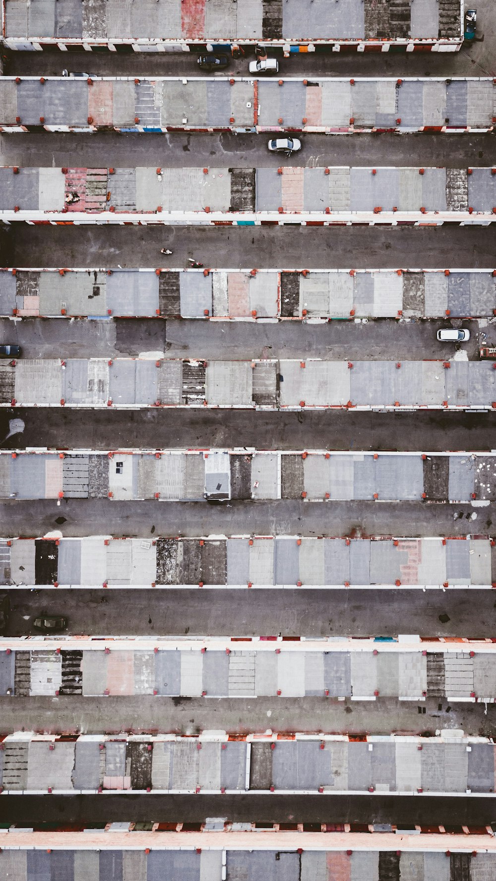 aerial photo of ship container lot