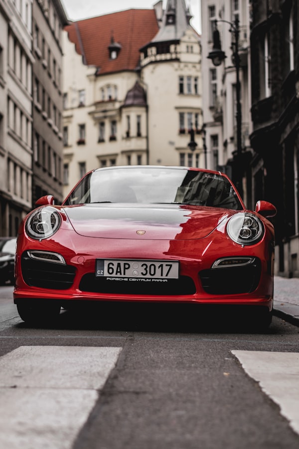 Luxury sports coupe in daylight