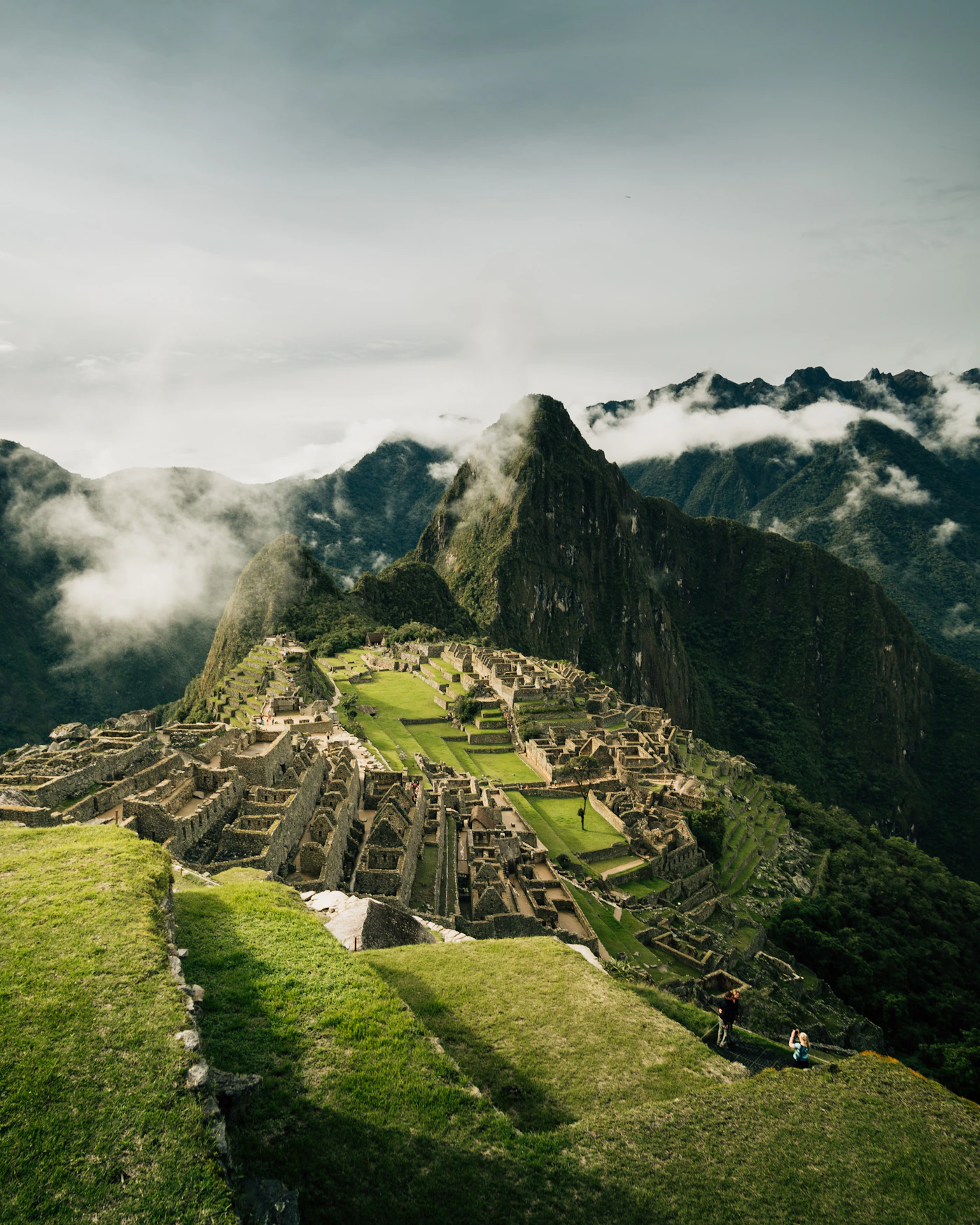 Machu Picchu among green Andean peaks