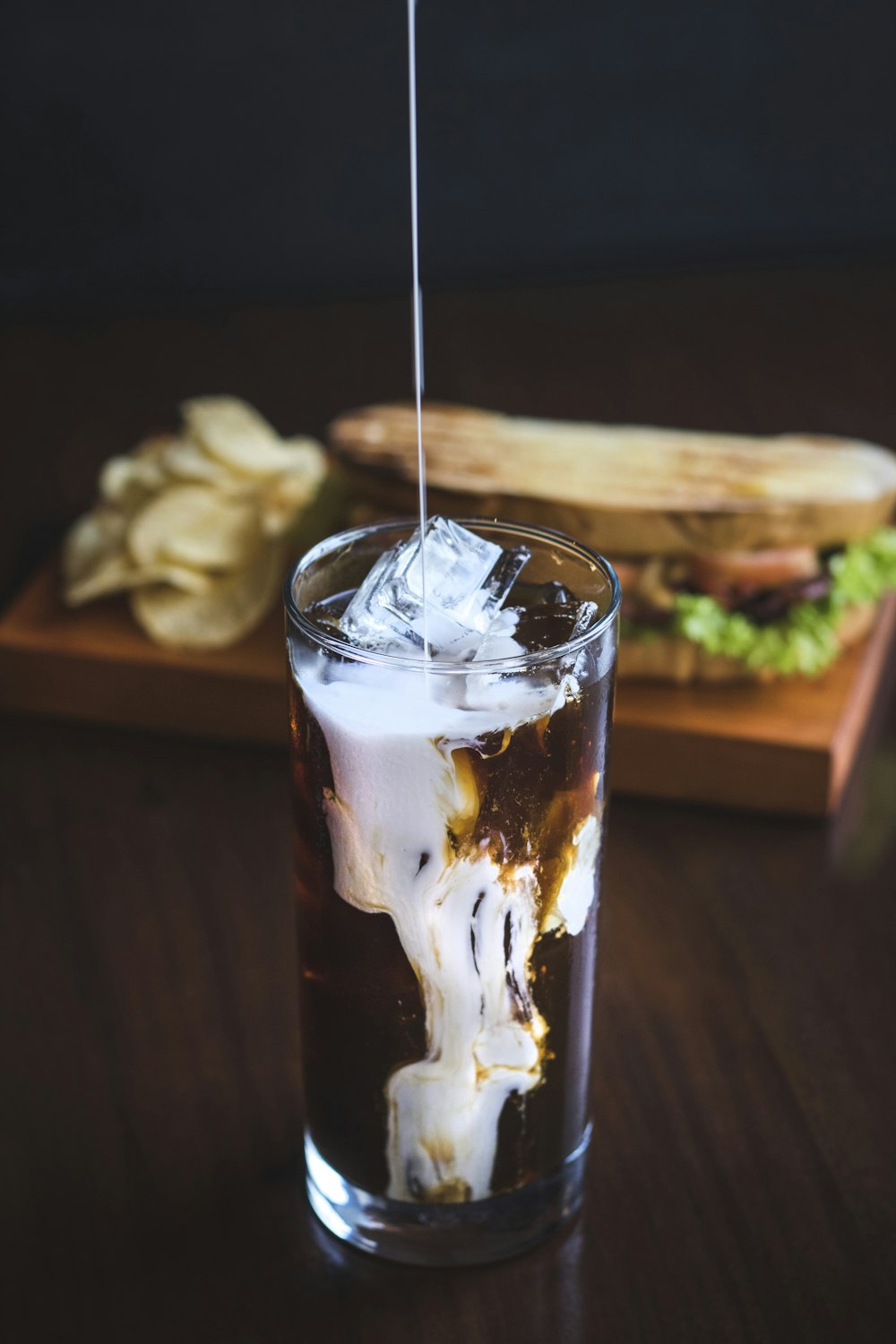 close-up photo of beverage in clear drinking glass