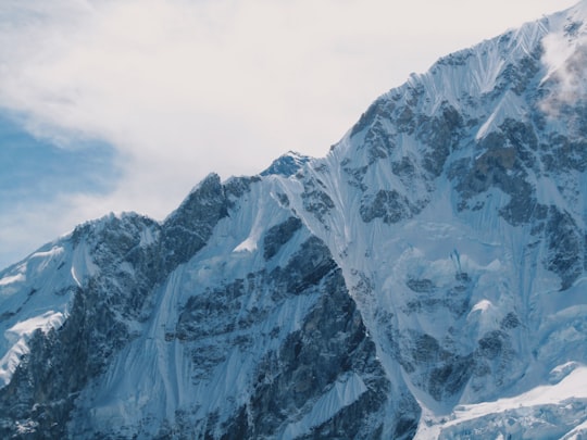 mountain covered with snow in Gorak Shep Nepal