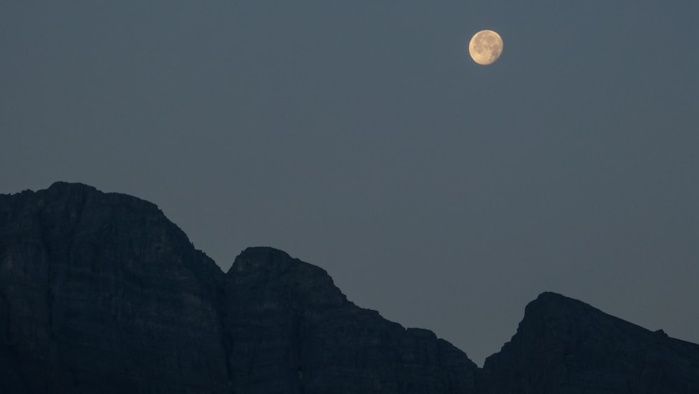 mountain under the moon