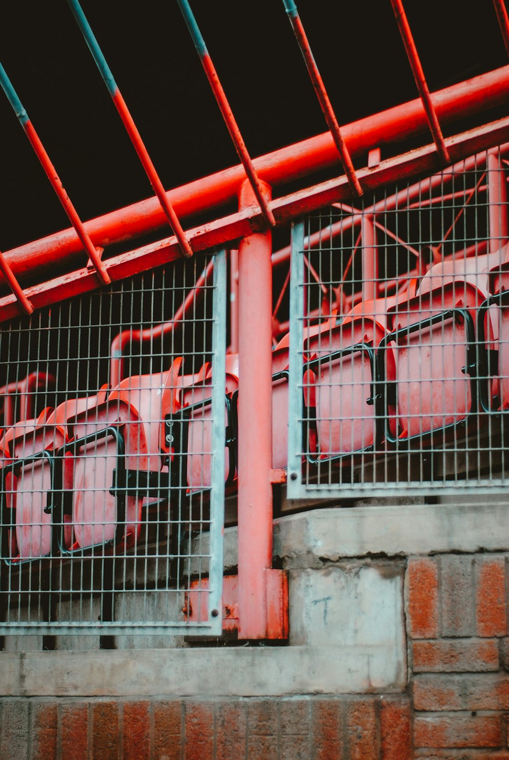 photo of red and white metal frame