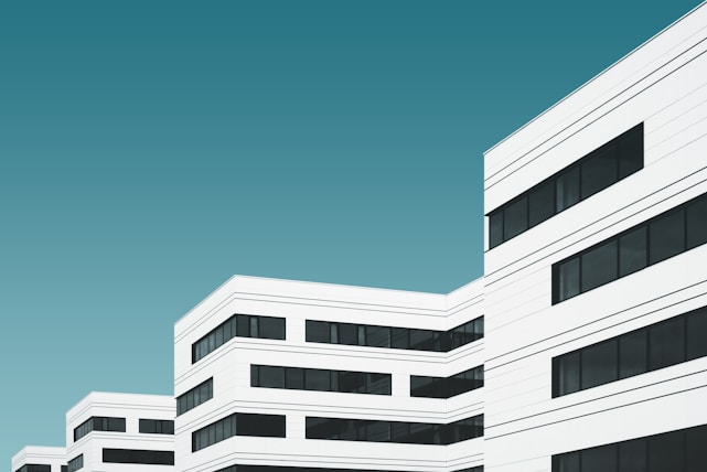white concrete building illustration