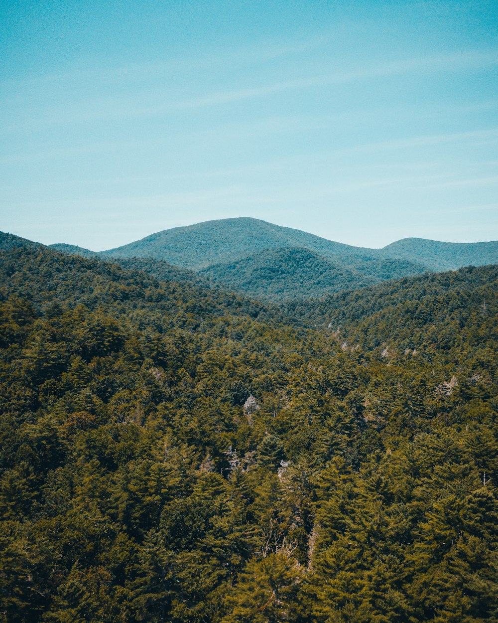 green hills under blue sky