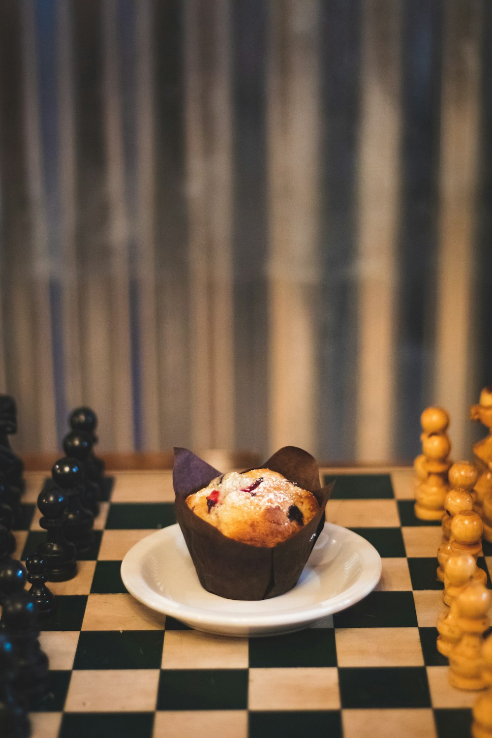 cupcake with white powdered sugar