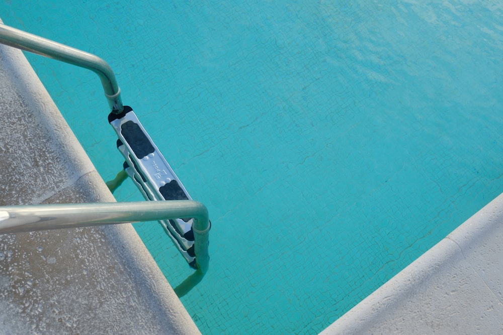 gray above ground pool ladder