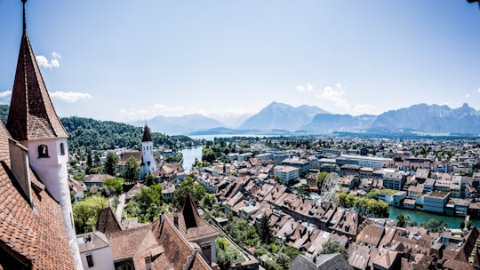 aerial photography of village during daytime in Thun Castle Switzerland