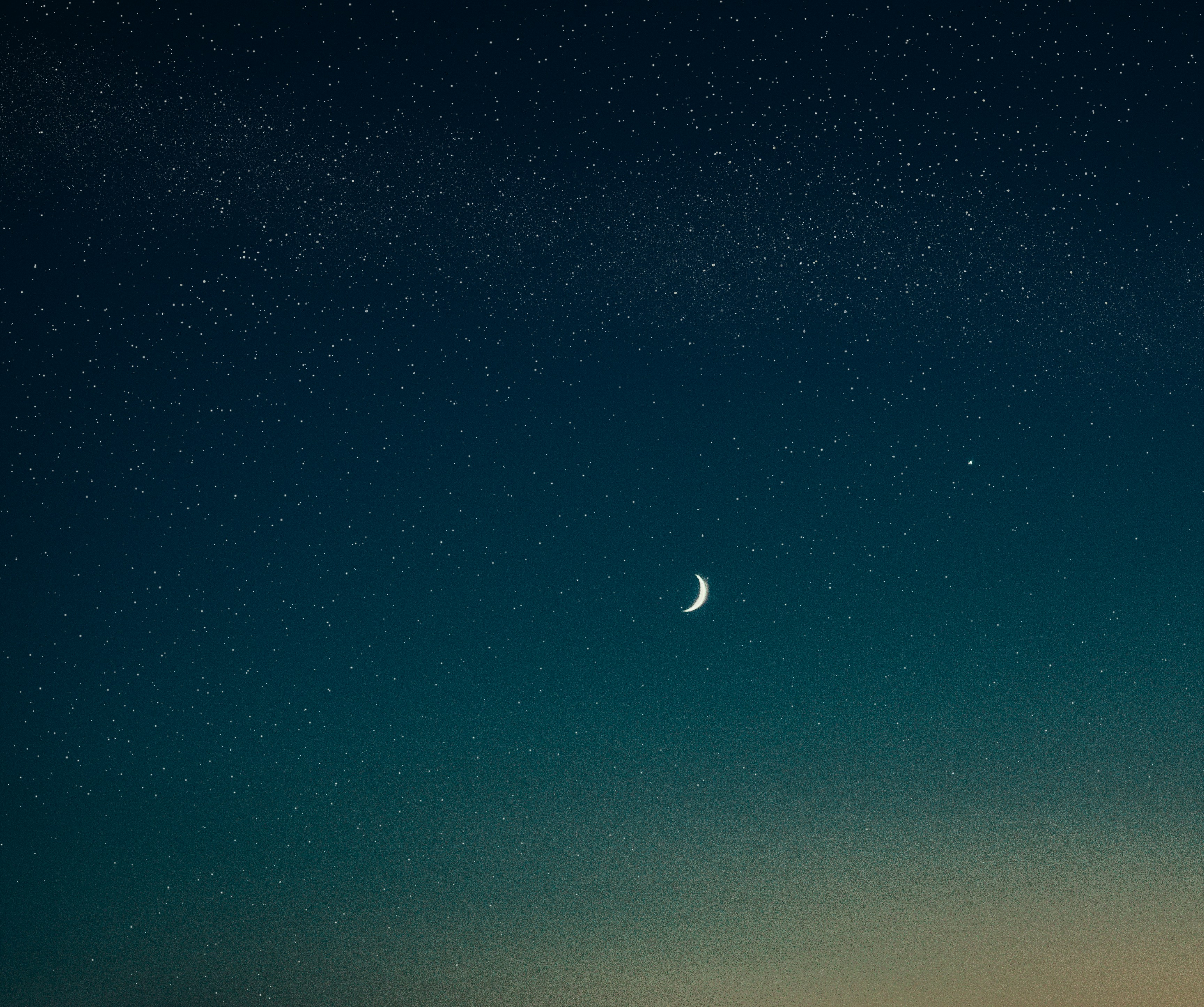 low-angle photography of half moon