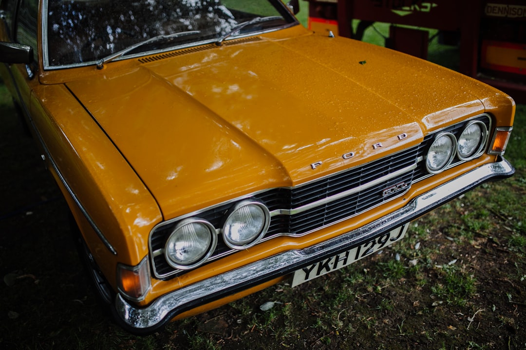 orange Ford car