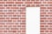 A red brick wall with an inset rectangular section filled with plain white plaster. The bricks are neatly arranged in a classic pattern with visible mortar lines.