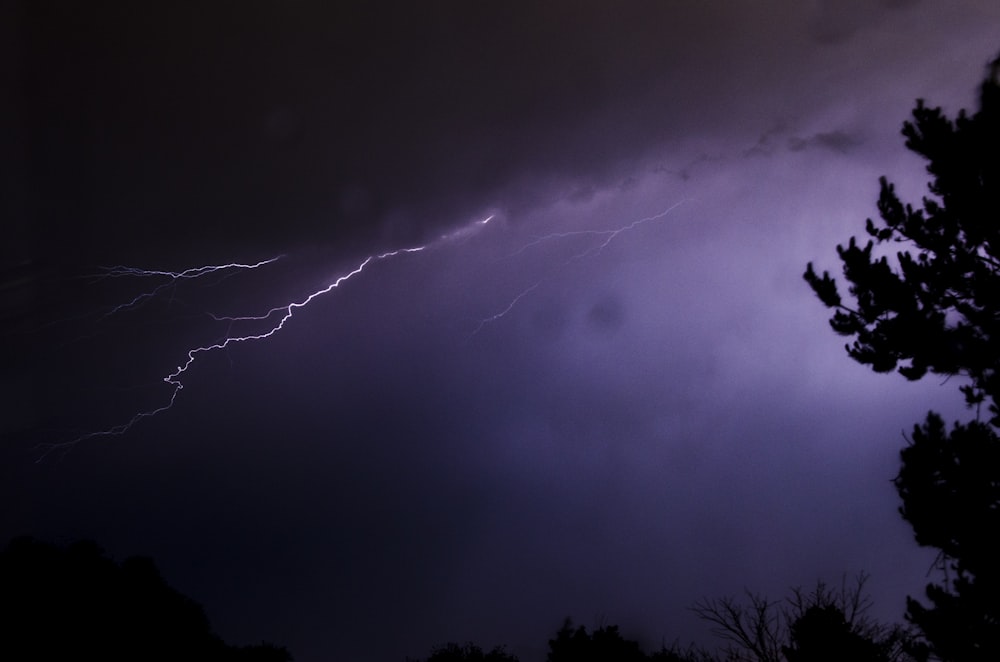 thunderstorms on cloudy sky