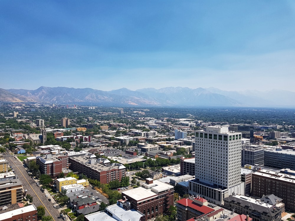 top view photo of buildings