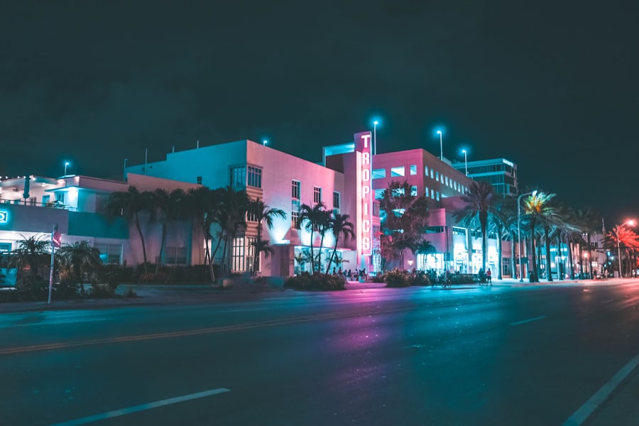 Miami street at night