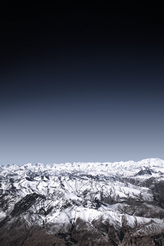 mountain covered with snow in Leh India