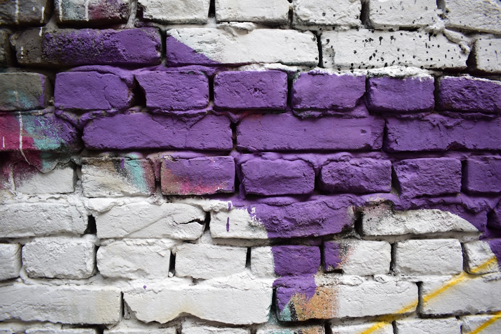 white and purple bricks