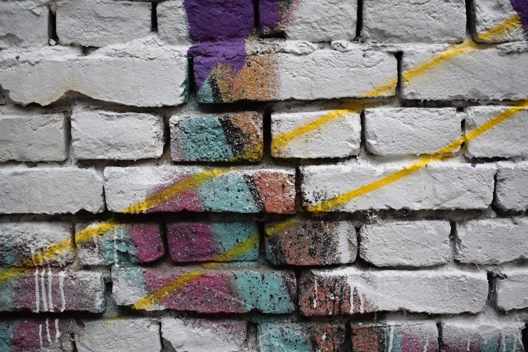 abstract painting brick wall