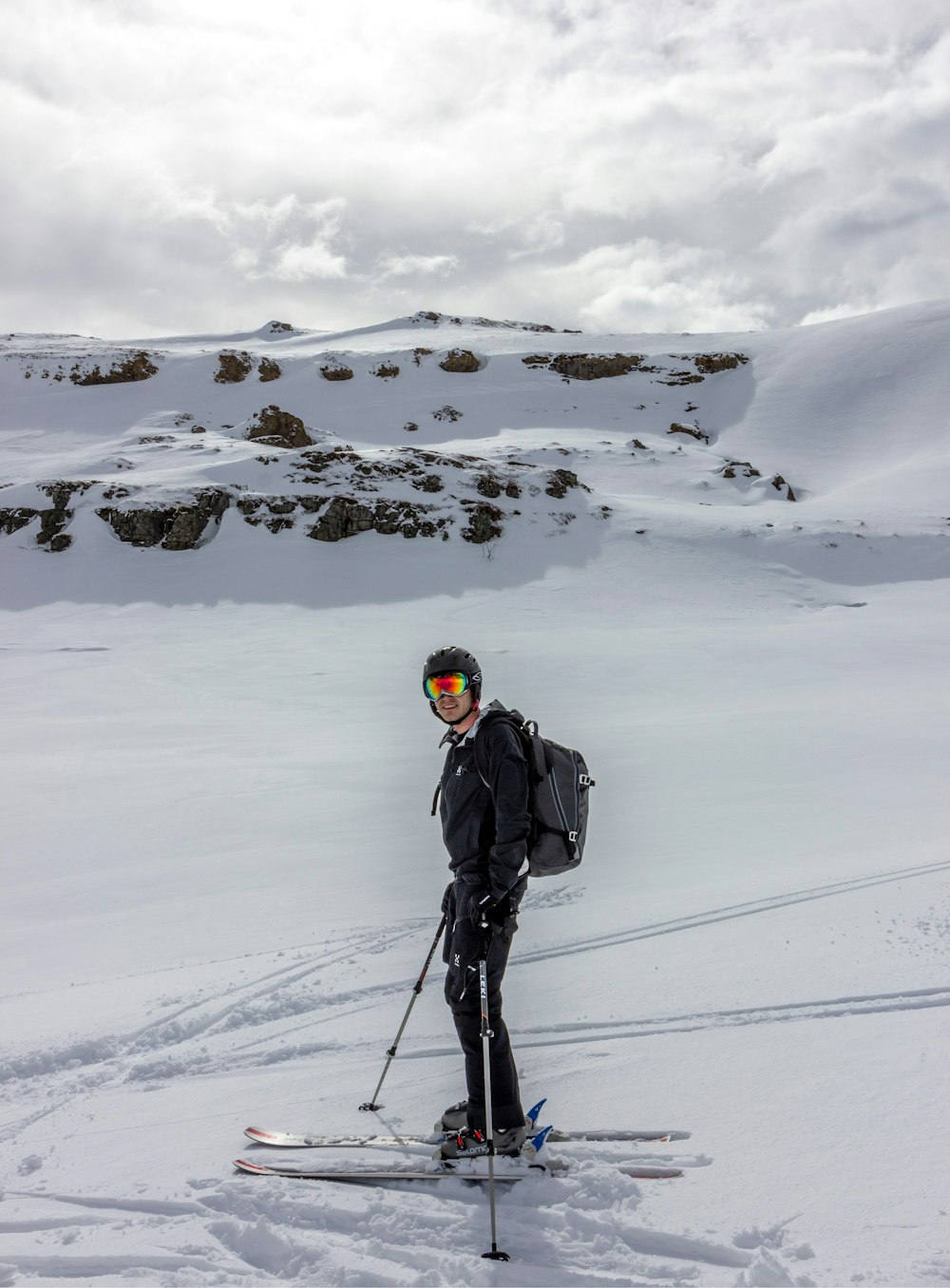 man skiing on mountain