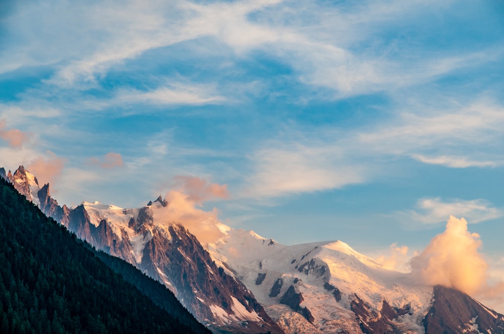 snow coated mountain