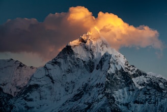 mountain covered by snow