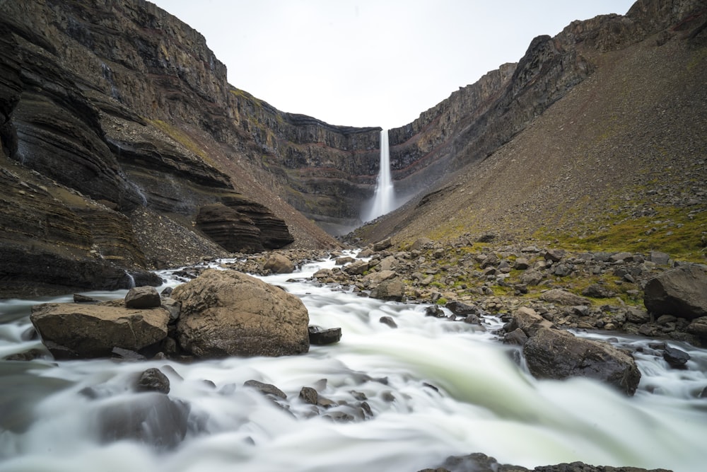 time lapse photography of flowing river