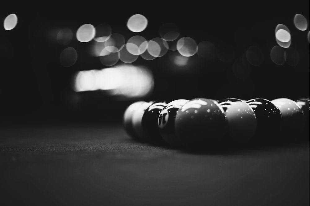 billiard balls in macro shot