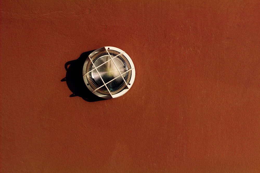 round brown and white lamp