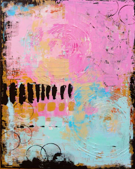 white and red abstract painting