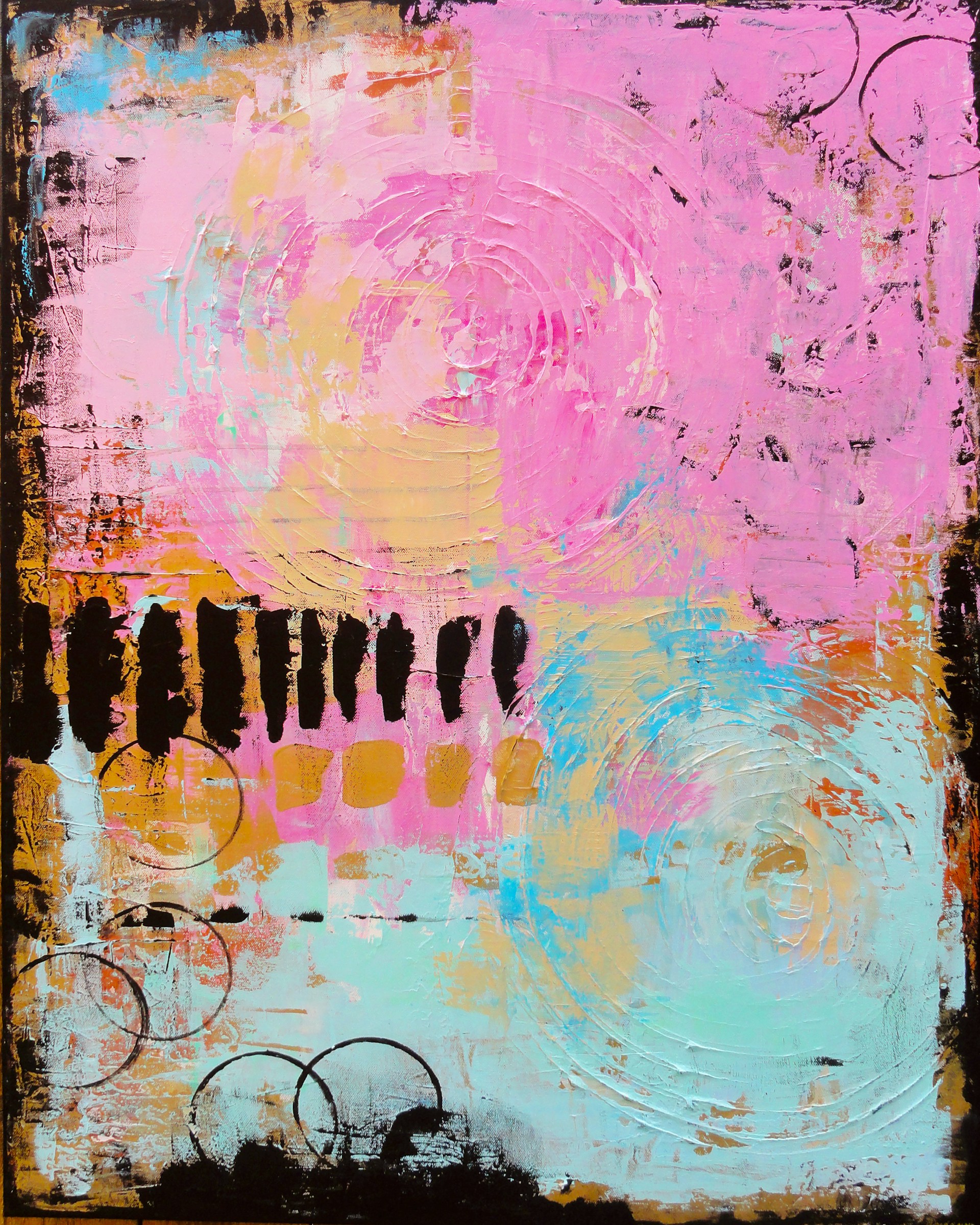 white and red abstract painting