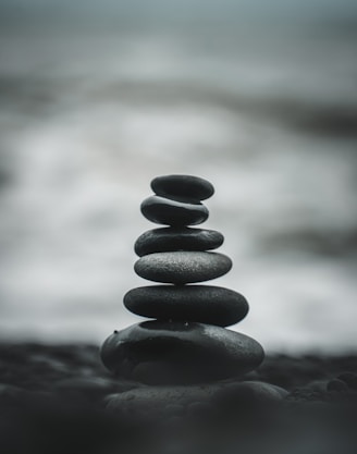 selective focus photography of pile of decorative stones