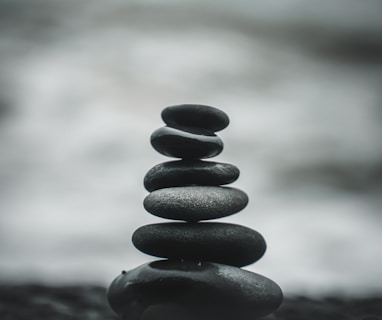 selective focus photography of pile of decorative stones