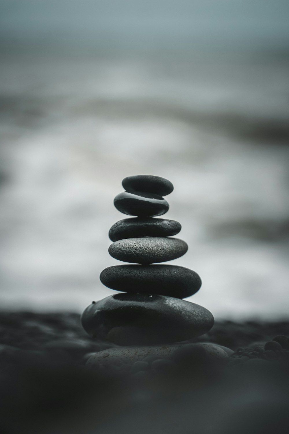 selective focus photography of pile of decorative stones